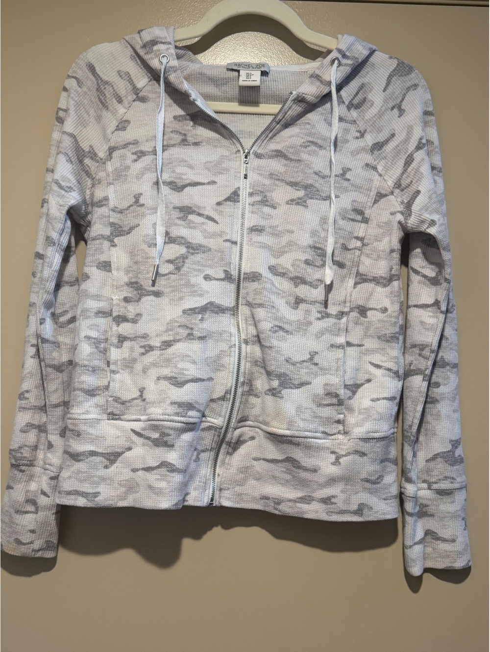 Rachel Zoe Women's Small Camouflage Zip-Up Hoodie